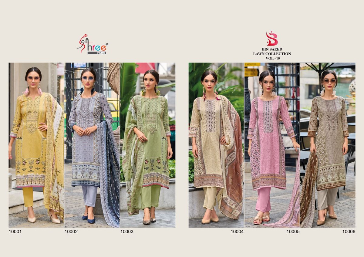 SHREE FAB BIN SAEED LAWN COLLECTION VOL-10 10001 TO 10006 7