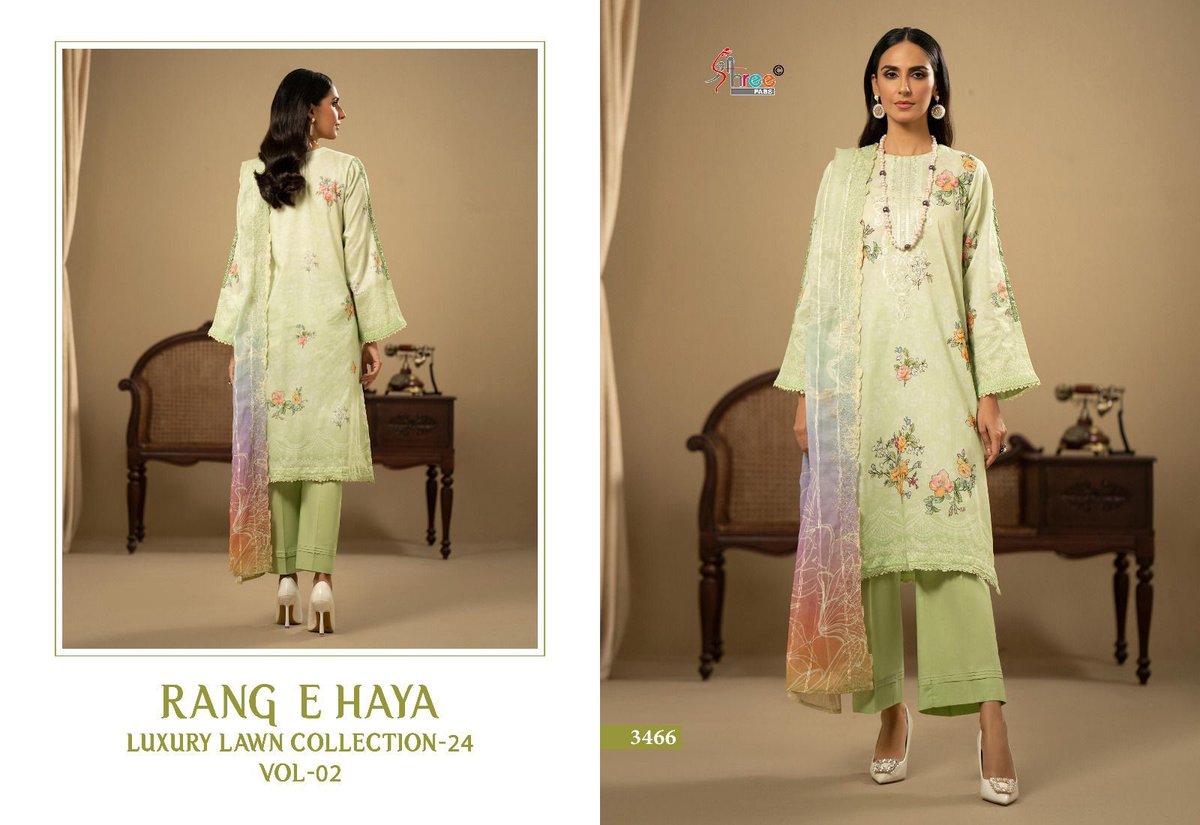 SHREE FAB RANG E HAYA LUX LAWN COLLECTION VOL-02 3464 TO 3469 3