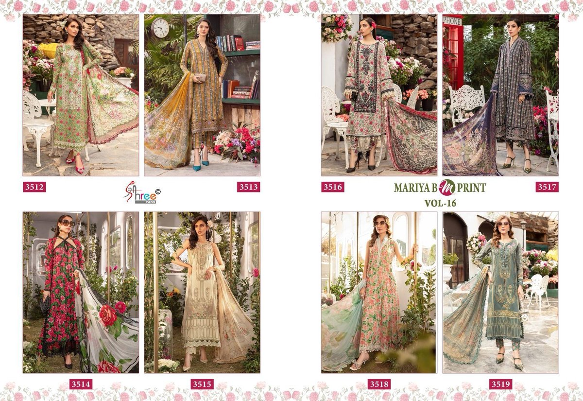 SHREE FAB MARIA B M PRINTS VOL-16 3512 TO 3519 9