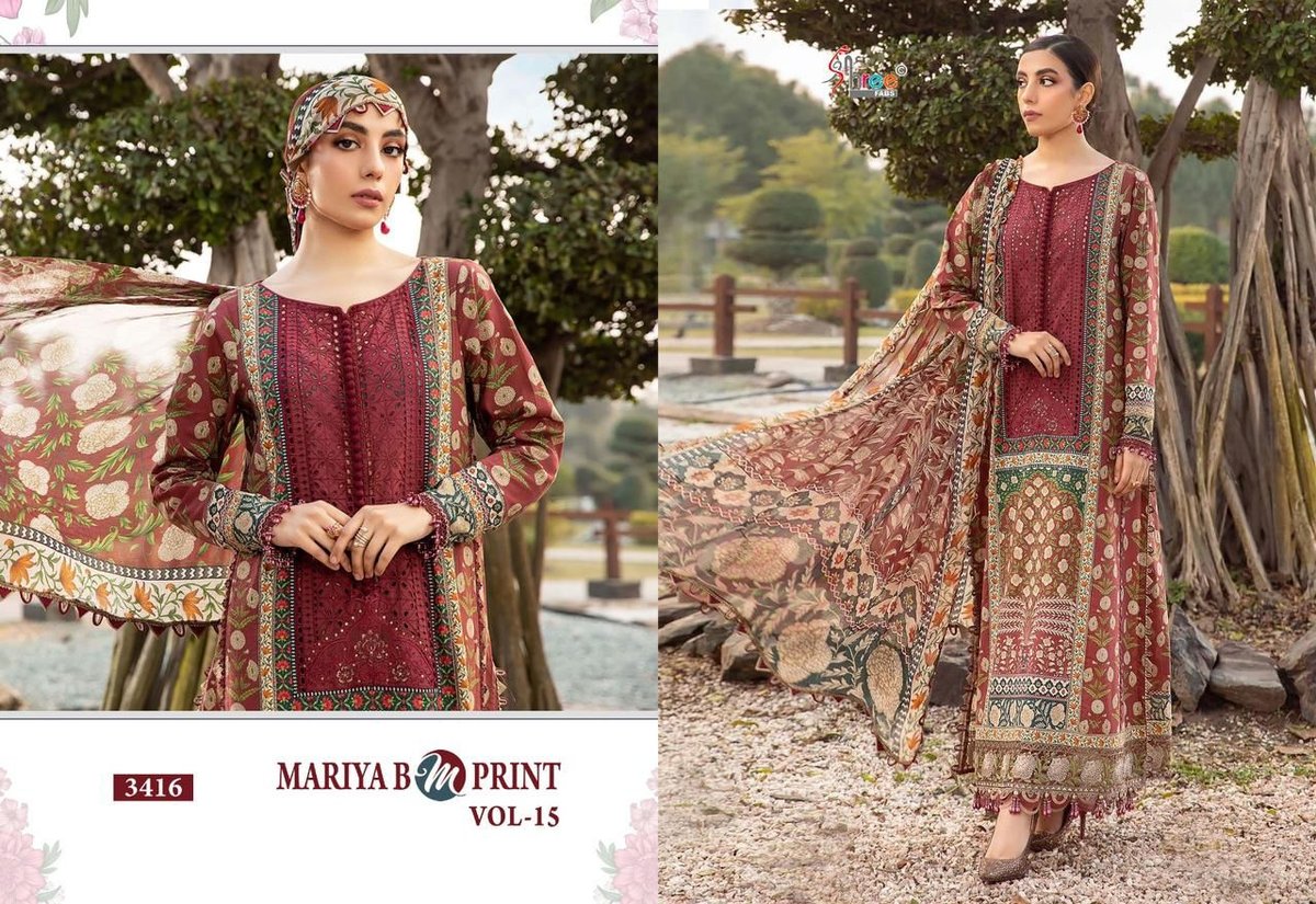 SHREE FAB MARIA B M PRINTS VOL-15 3413 TO 3419 4