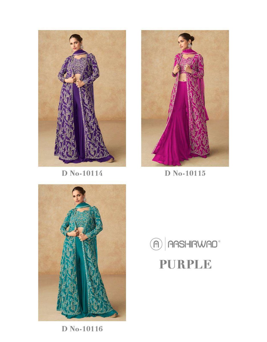 AASHIRWAD CREATION PURPLE 10114 TO 10116 4