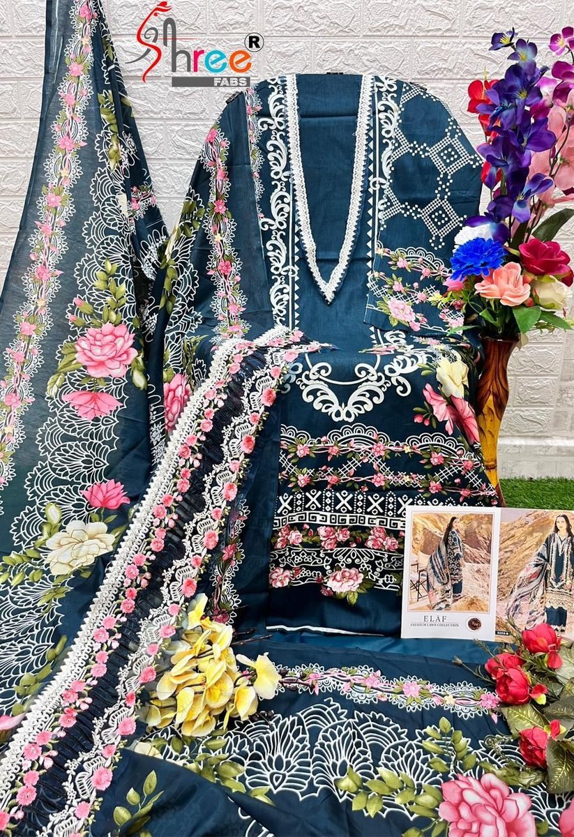Shree Fab Elaf Premium Lawn Collection 3253 Colors 4