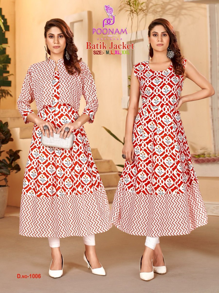 Poonam Designer Batik Jacket 1001-1006 Series 6