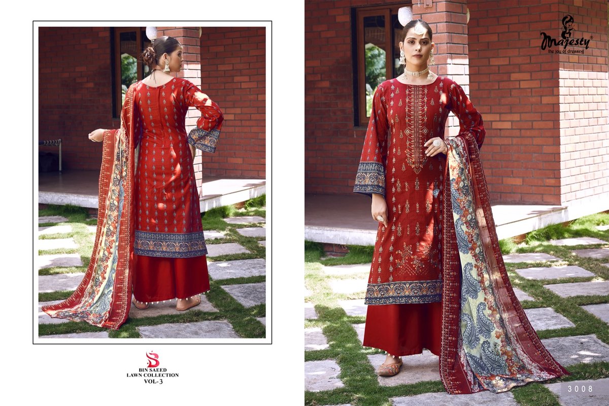 MAJESTY BIN SAEED LAWN COLLECTION VOL-3 3005 TO 3008 4
