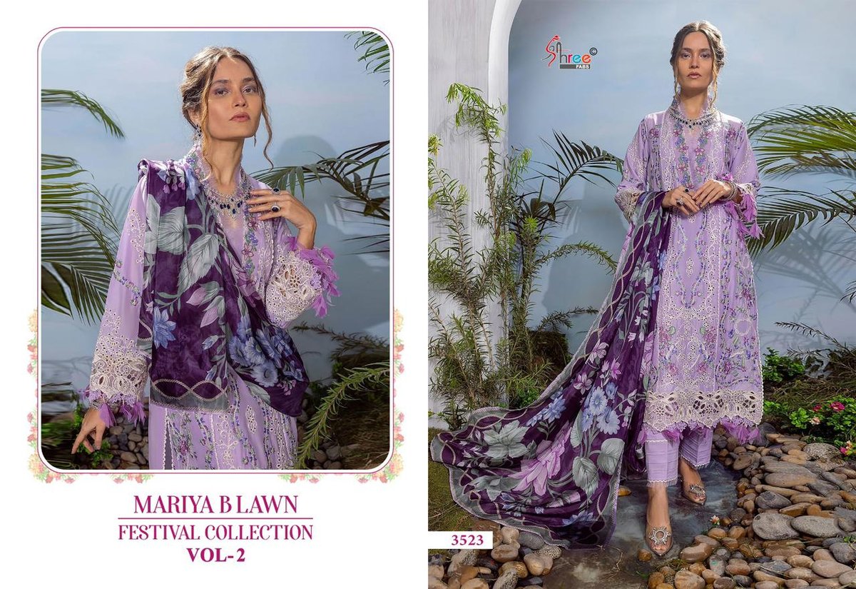 SHREE FAB MARIYA B LAWN FESTIVAL COLLECTION VOL-2 3521 TO 3526 3