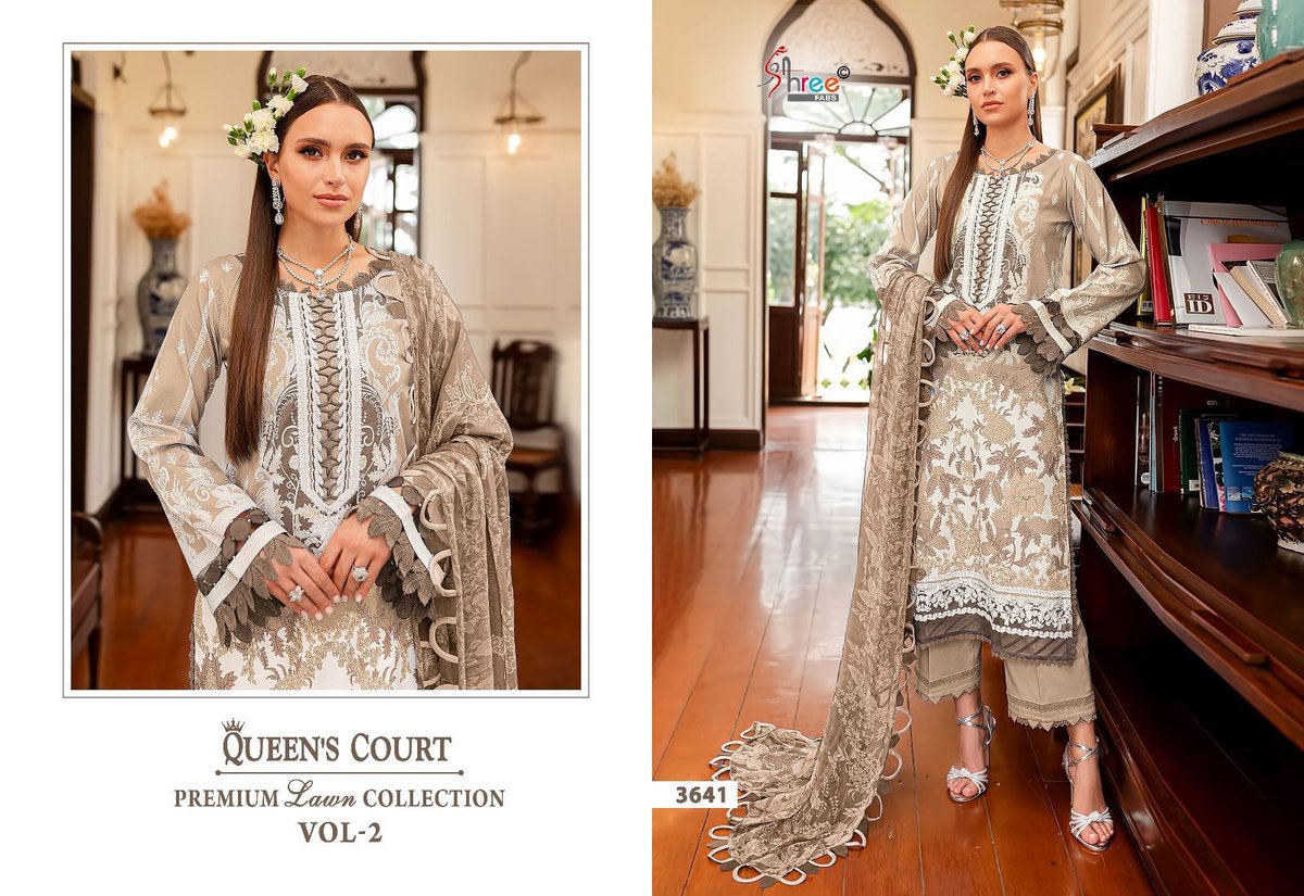 SHREE FAB QUEENS COURT PREMIUM LAWN COLLECTION VOL-2 3638 TO 3643 4