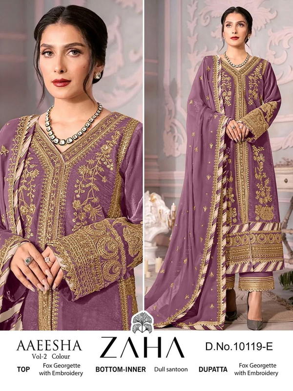 Zaha Aaeesha Vol-2 10119 New Colors