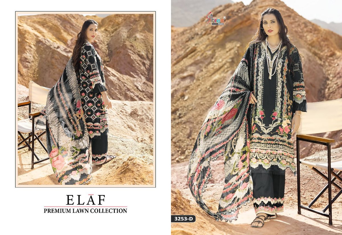 Shree Fab Elaf Premium Lawn Collection 3253 Colors 7