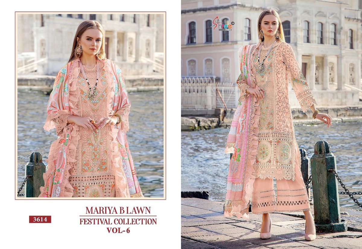 SHREE FAB MARIYA B LAWN FESTIVAL COLLECTION VOL-6 3611 TO 3616 4