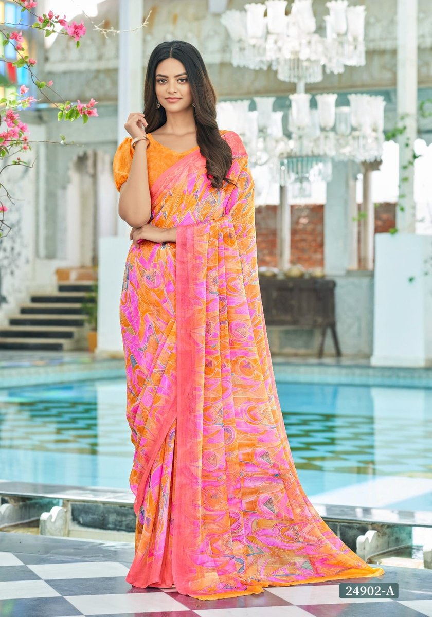 Ruchi Saree Star Chiffon 122nd Edition 24901 to 24906 Colors Series 3