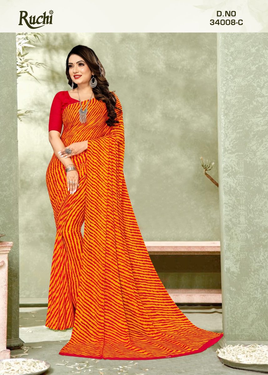 RUCHI SAREE STAR CHIFFON LEHRIYA 34008-A TO 34008-F 3