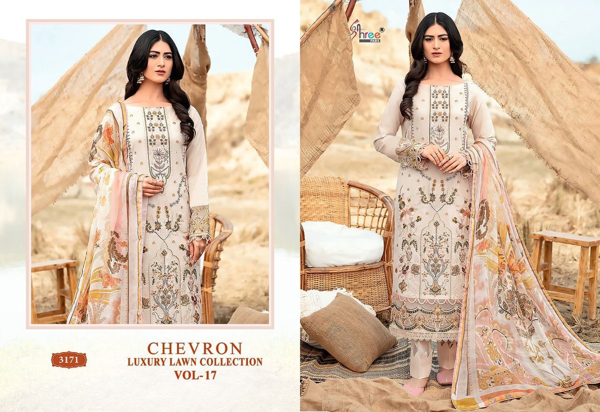 Shree Fab Chevron Luxury Lawn Collection Vol-17 3166-3173 Series 6