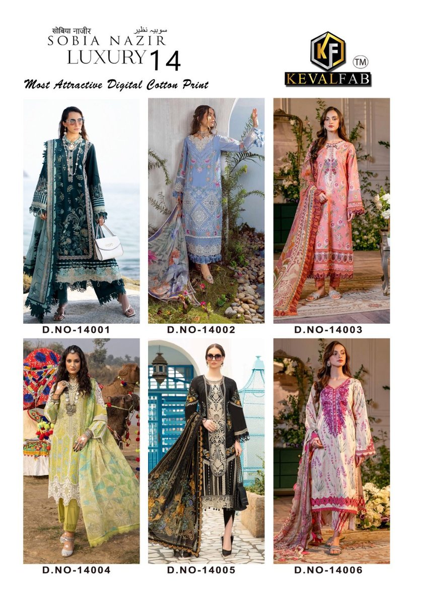 KEVAL FAB SOBIA NAZIR VOL-14 14001 TO 14006 7