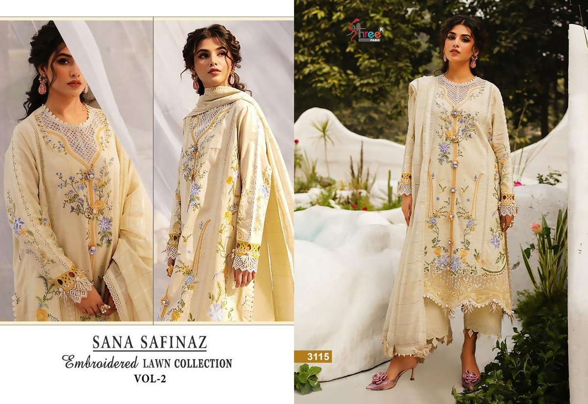 Shree Fab Sana Safinaz Embroidered Lawn Collection Vol-2 3110-3117 Series 6