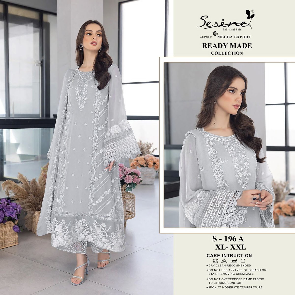 Serine Pakistani Suit Ready Made Collection S-196 Colors 1