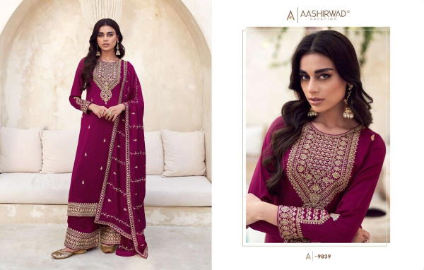 Aashirwad Creation Gulkand Rang 9839-9843 Series