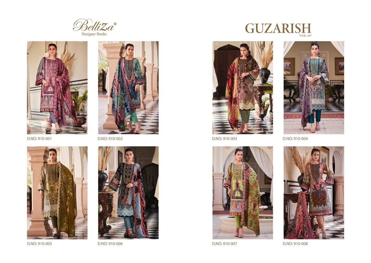 BELLIZA DESIGNER GUZARISH VOL-7 910-001 TO 910-008 9