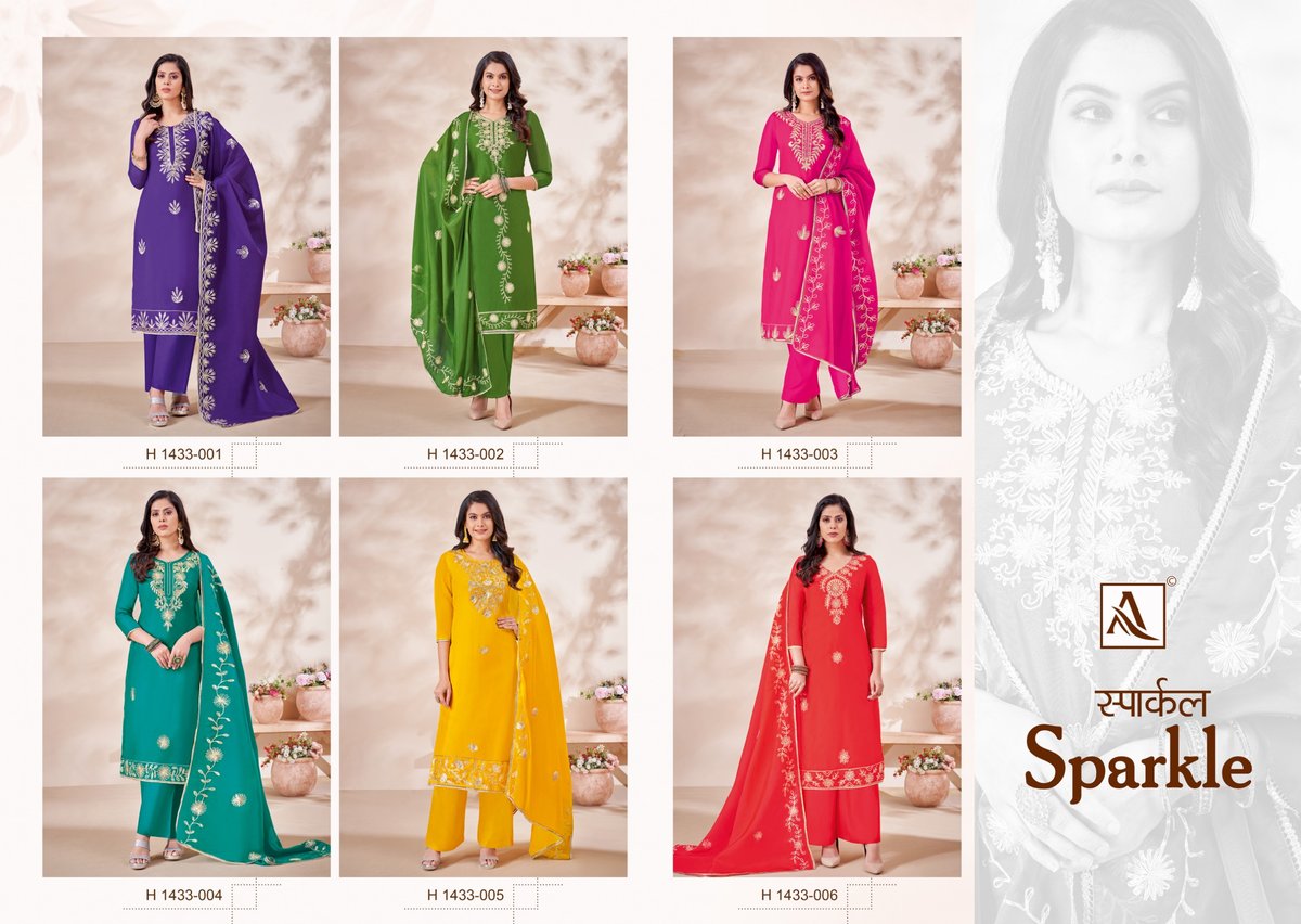 ALOK SUIT SPARKLE H-1433-001 TO H-1433-006 7