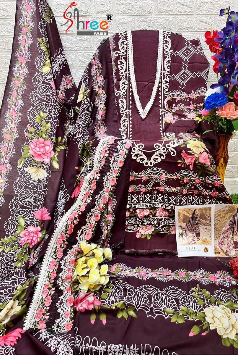 Shree Fab Elaf Premium Lawn Collection 3253 Colors 2