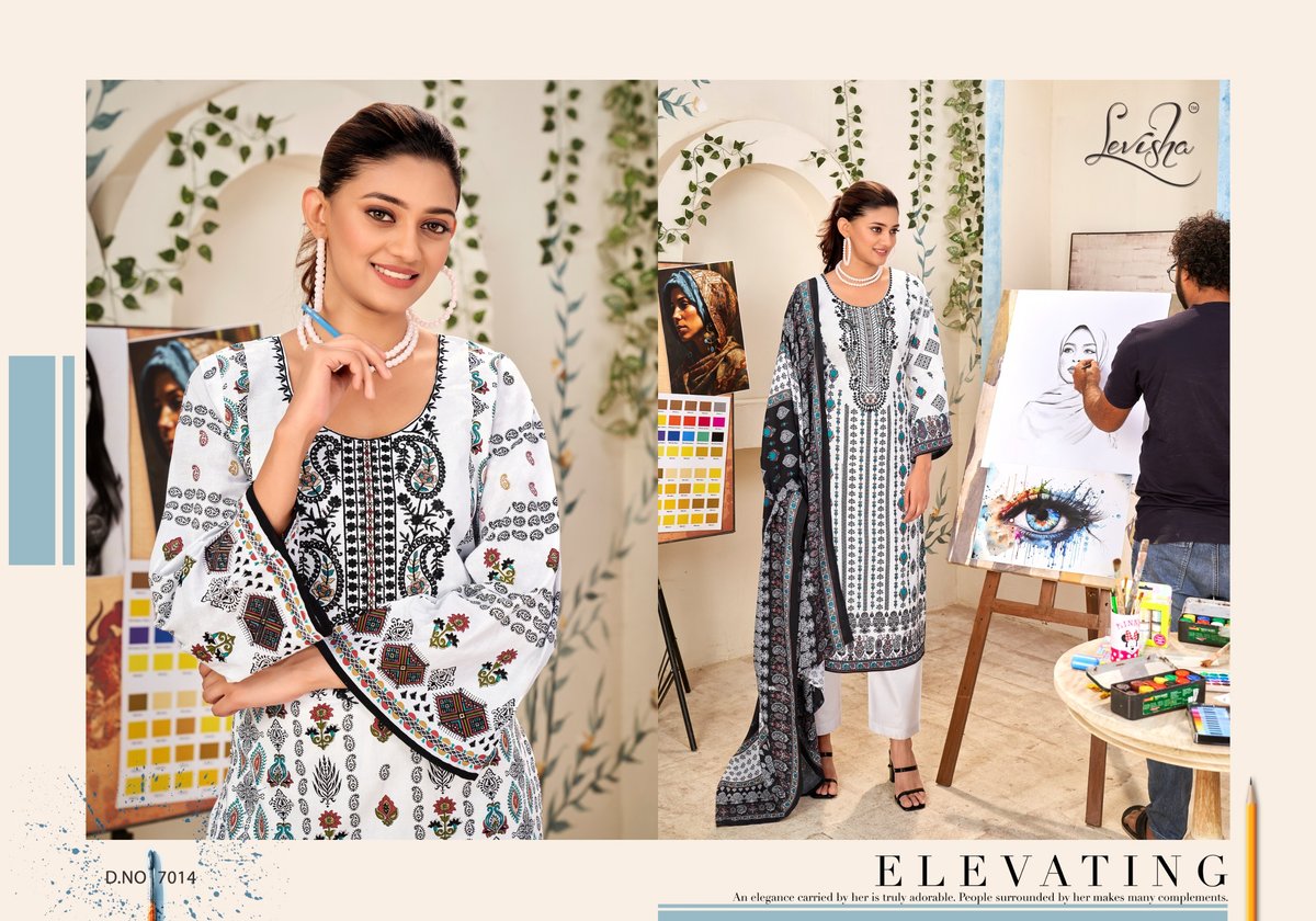LEVISHA NAIRA NX VOL-7 BLACK & WHITE 7013 TO 7018 2