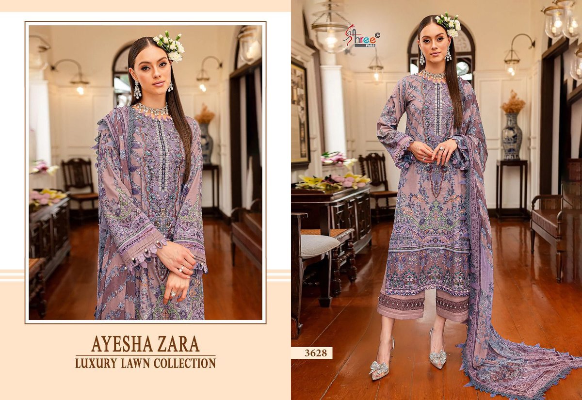 SHREE FAB AYESHA ZARA LUXURY LAWN COLLECTION 3623 TO 3628 6