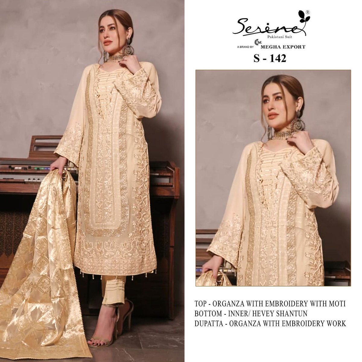 Serine Pakistani Suit S-142 Design 1