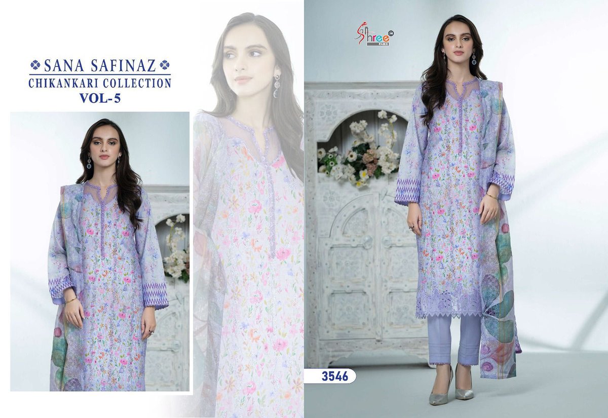 SHREE FABS SANA SAFINAZ CHIKANKARI COLLECTION VOL-05 3541 TO 3546 6
