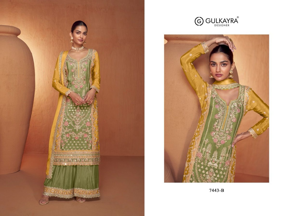 GULKAYRA DESIGNER SAHELI 7443-A TO 7443-C 2