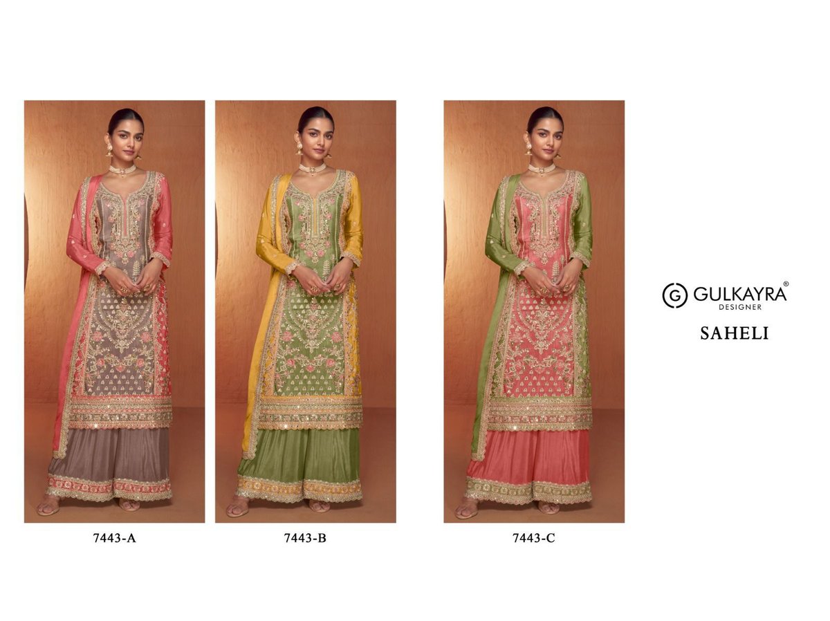 GULKAYRA DESIGNER SAHELI 7443-A TO 7443-C 4