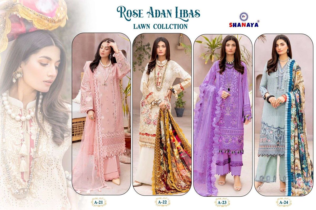 Shanaya Fashion Rose Adan Libas Lawn Collection A-21 to A-24 Series 9