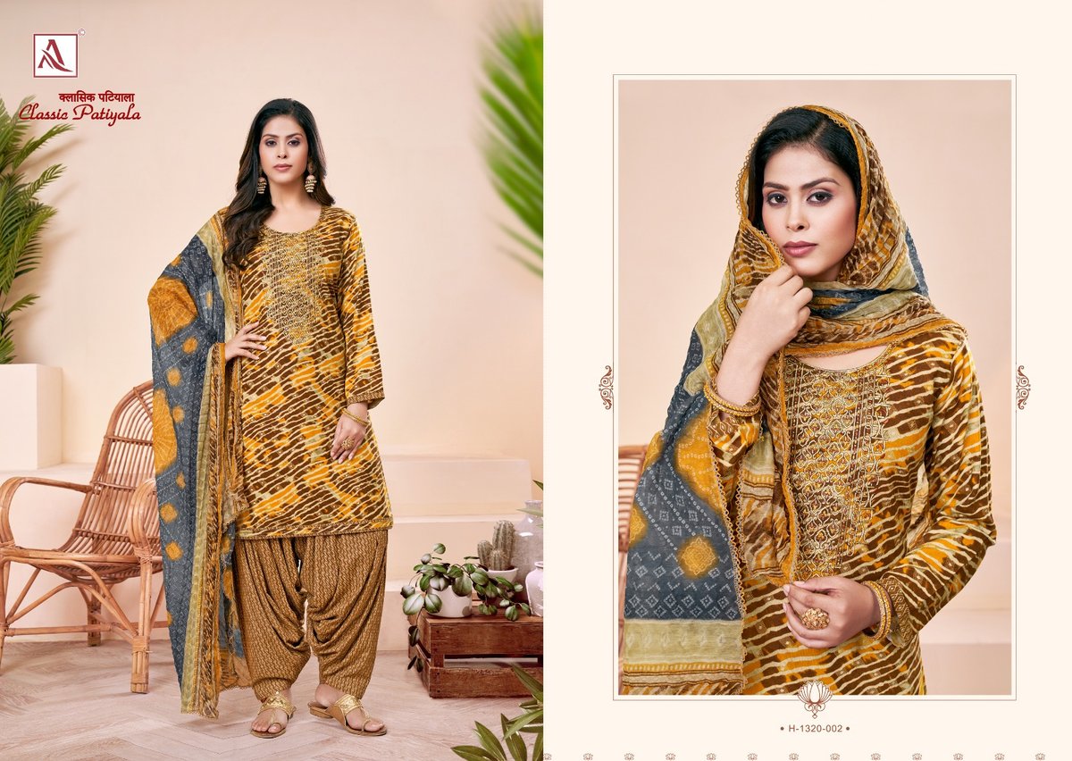 ALOK SUIT CLASSIC PATIYALA H-1320-001 TO H-1320-008 2