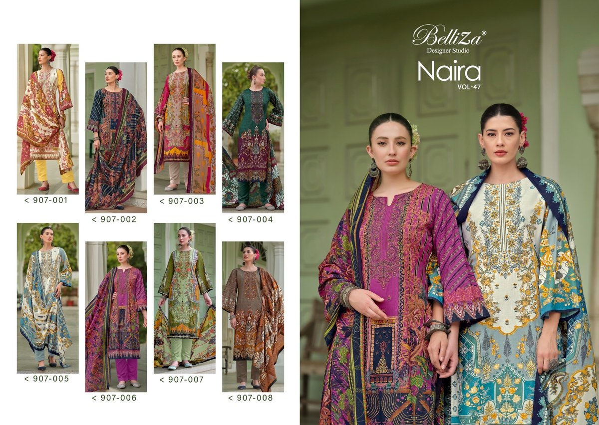 BELLIZA DESIGNER NAIRA VOL-47 907-001 TO 907-008 9