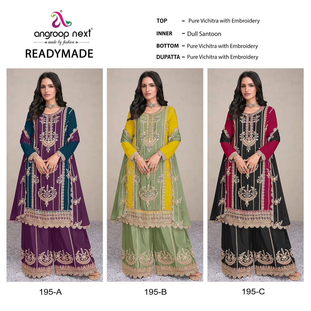 ANGROOP READYMADE COLLECTION 195-A TO 195-C 4