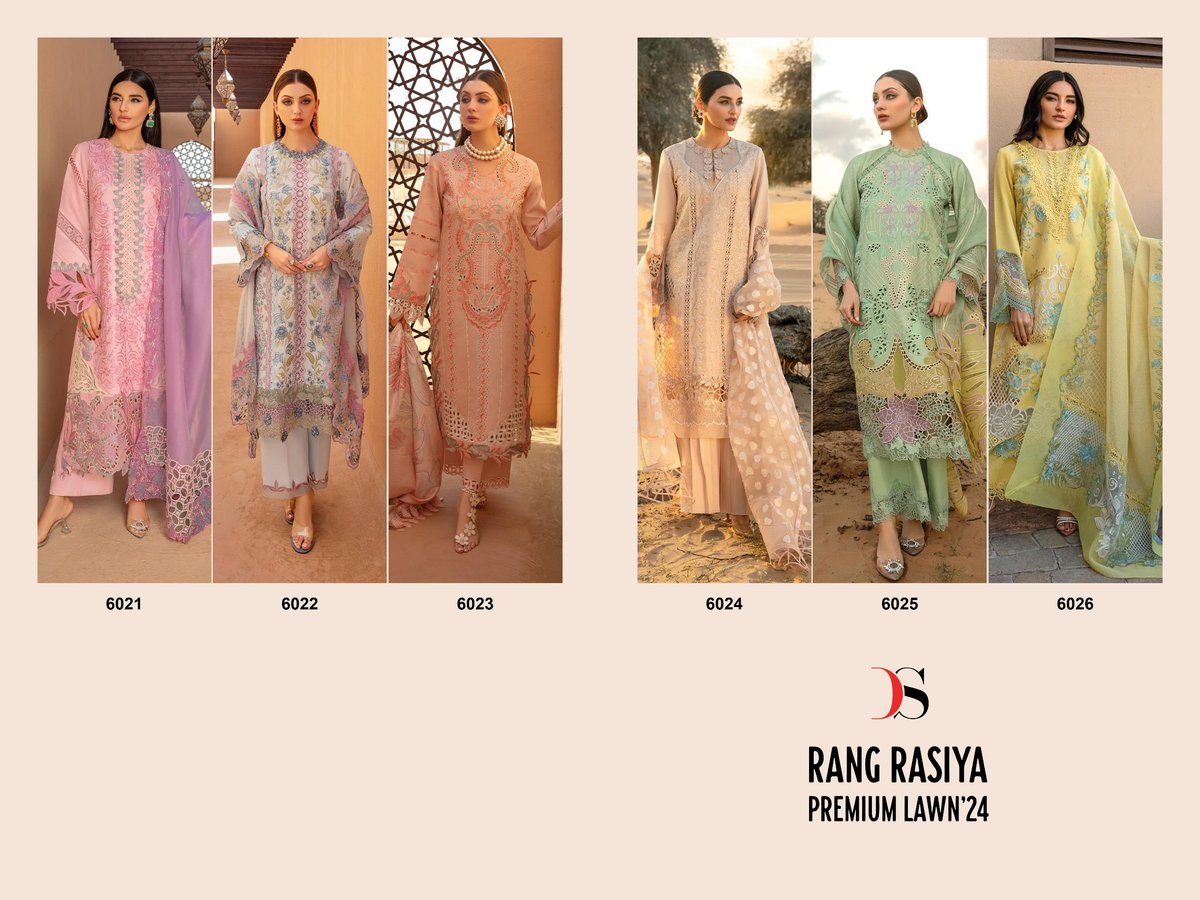 DEEPSY SUITS RANGRASIYA PREMIUM LAWN - 24 6021 TO 6026 7