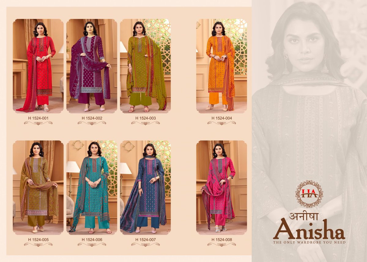 HARSHIT FASHION ANISHA H-1524-001 TO H-1524-008 9