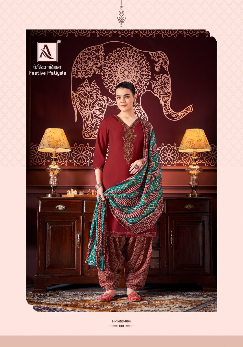 ALOK SUIT FESTIVE PATIYALA H-1400-001 TO H-1400-008 4