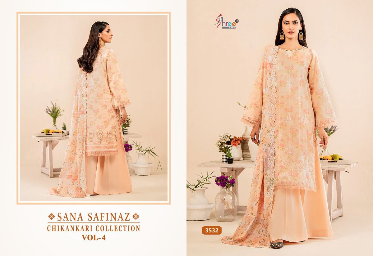 SHREE FAB SANA SAFINAZ CHIKANKARI COLLECTION VOL-4 3527 TO 3532 6