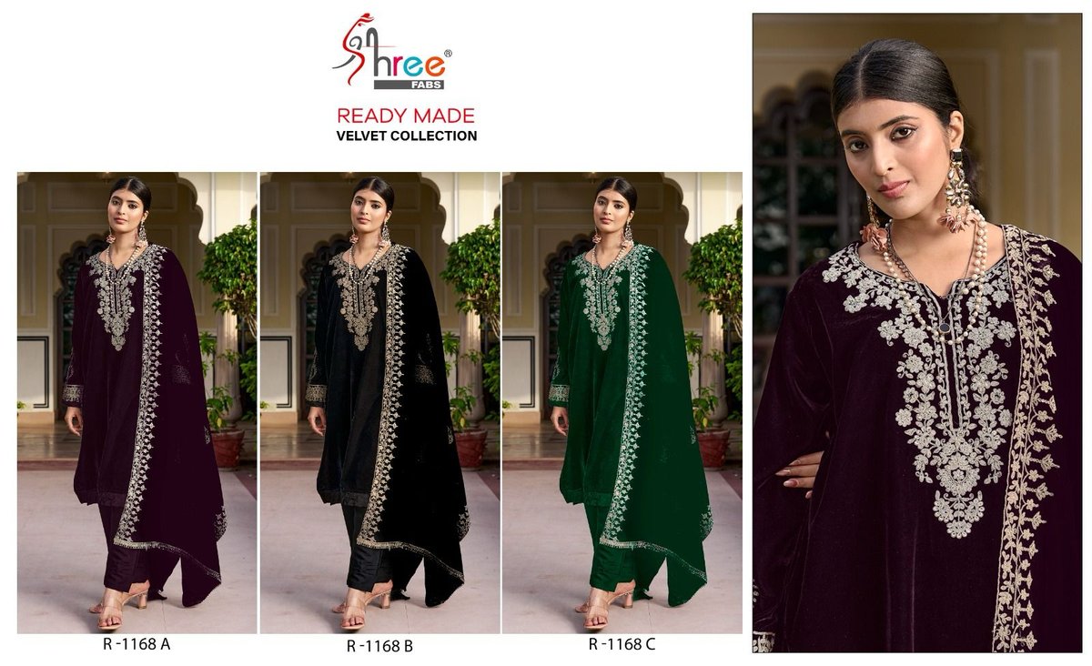 Shree Fab Ready Made Velvet Collection R-1168 Colors 4