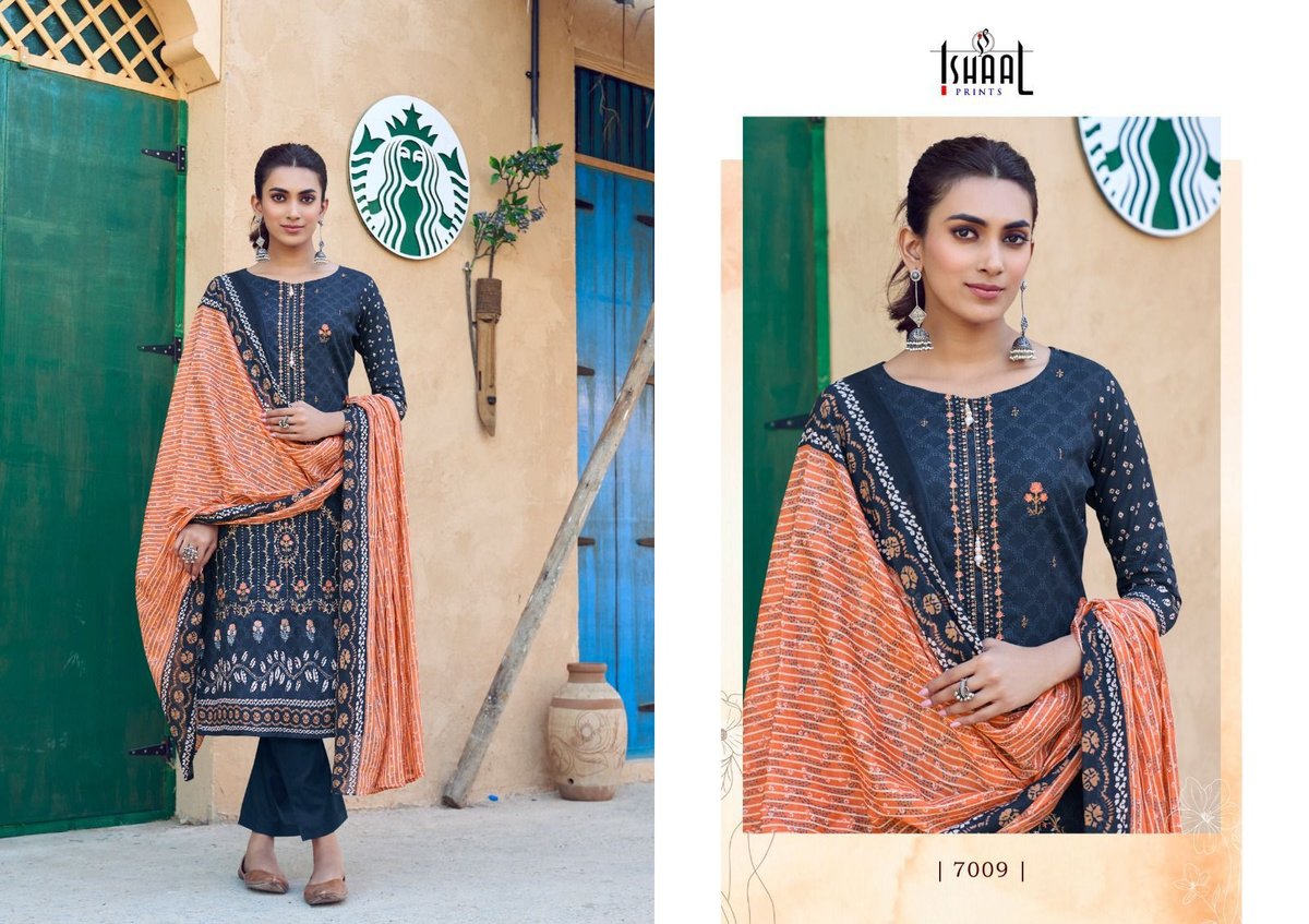 ISHAAL PRINTS EMBROIDERED VOL-7 7001 TO 7010 9