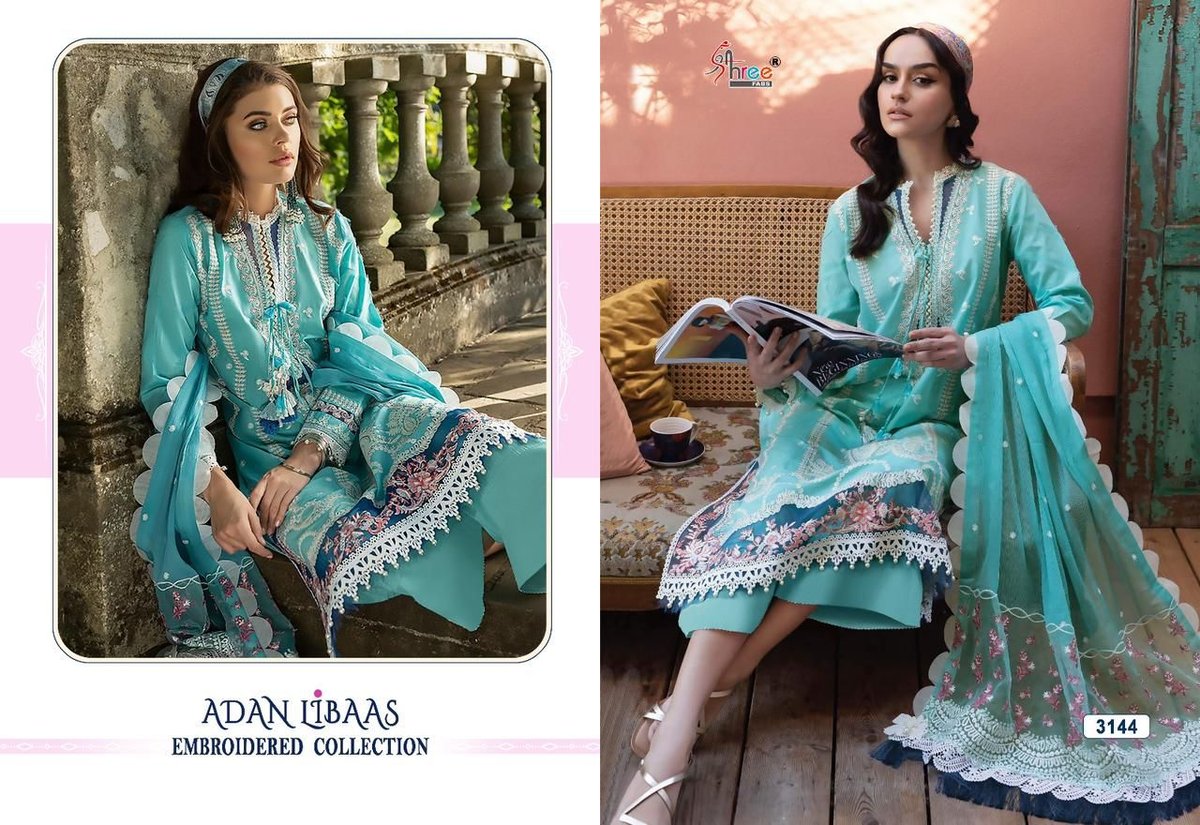 Shree Fab Adan Libaas Embroidered Collection 3140-3145 Series 5
