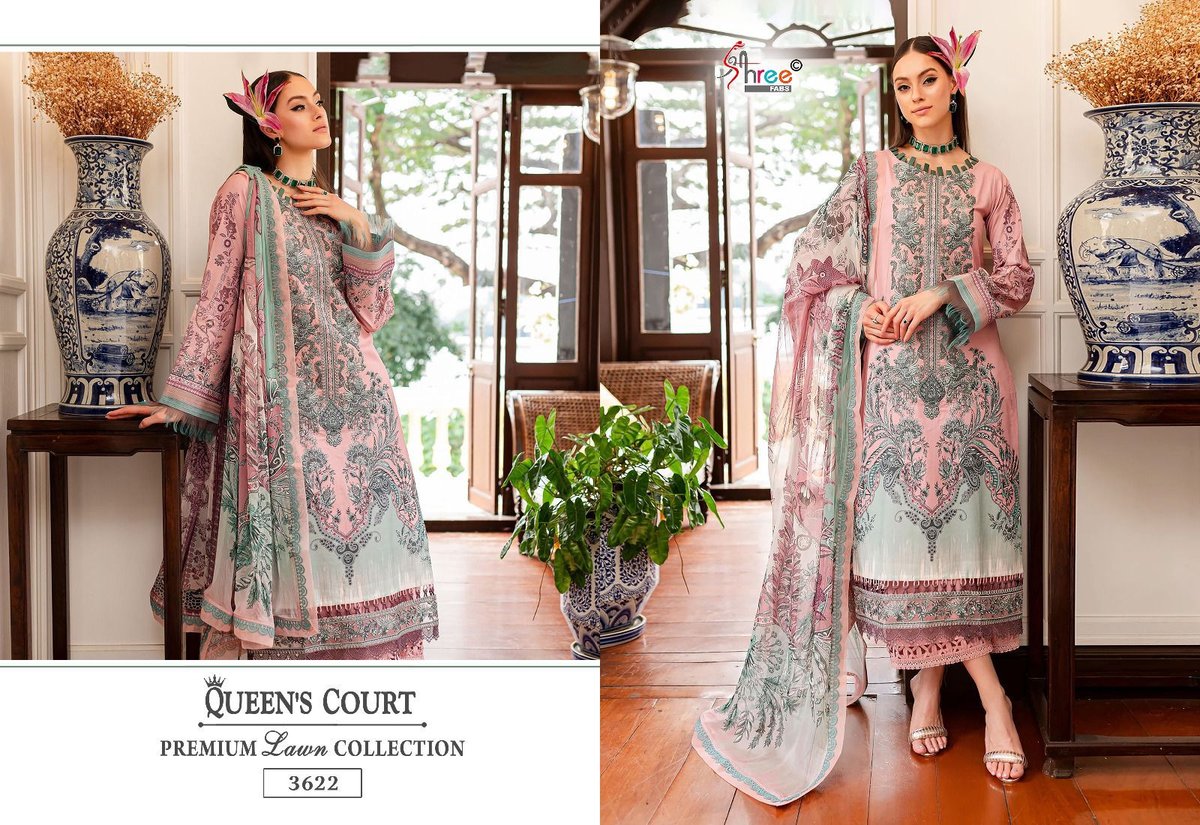 SHREE FAB QUEENS COURT PREMIUM LAWN COLLECTION 3617 TO 3622 6