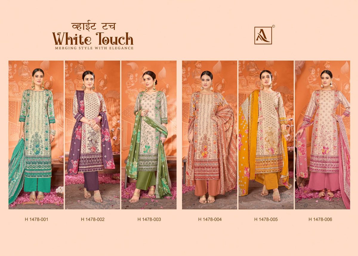 ALOK SUIT WHITE TOUCH H-1478-001 TO H-1478-006 7