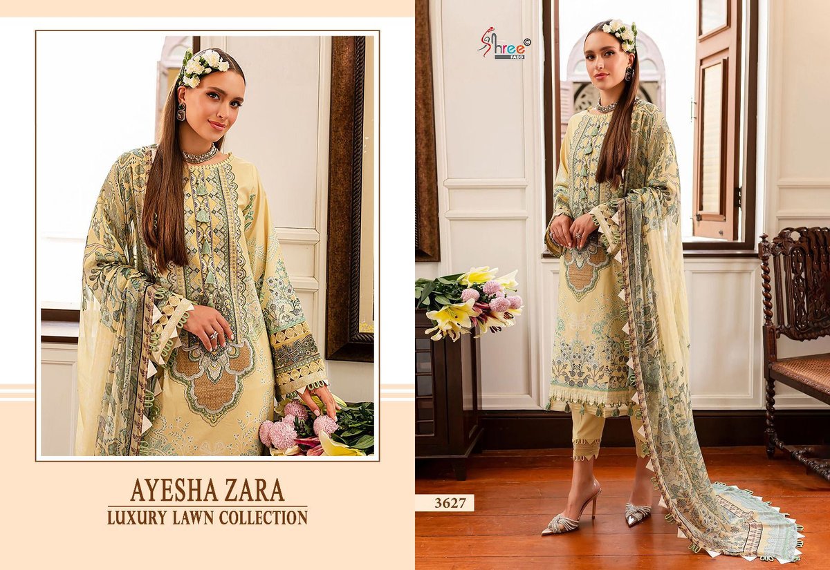 SHREE FAB AYESHA ZARA LUXURY LAWN COLLECTION 3623 TO 3628 5