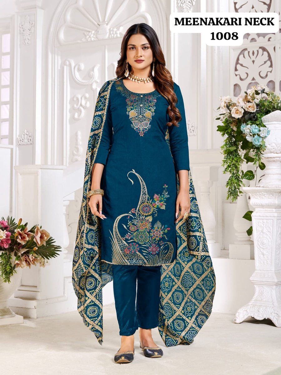 RAHUL NX MEENAKARI NECK DAMAN 1001 TO 1008 8