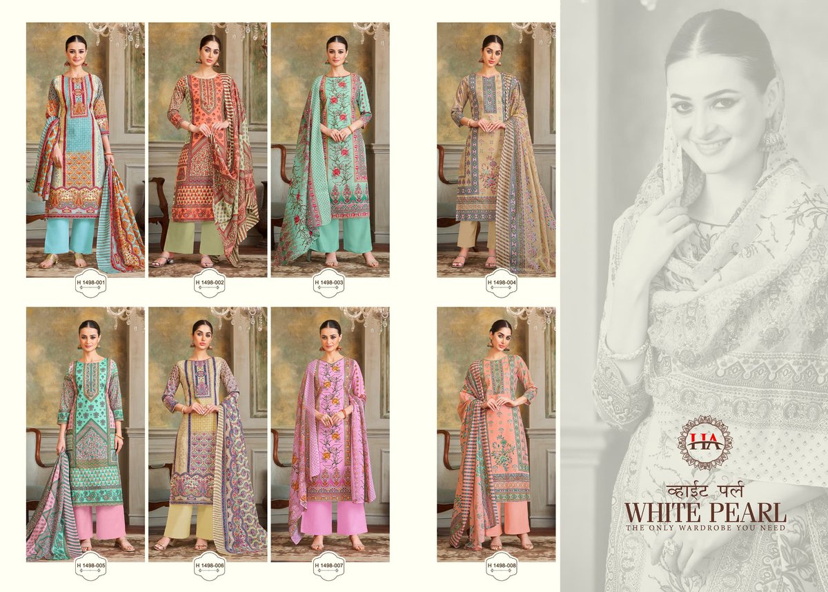 HARSHIT FASHION WHITE PEARL H-1498-001 TO H-1498-008 9