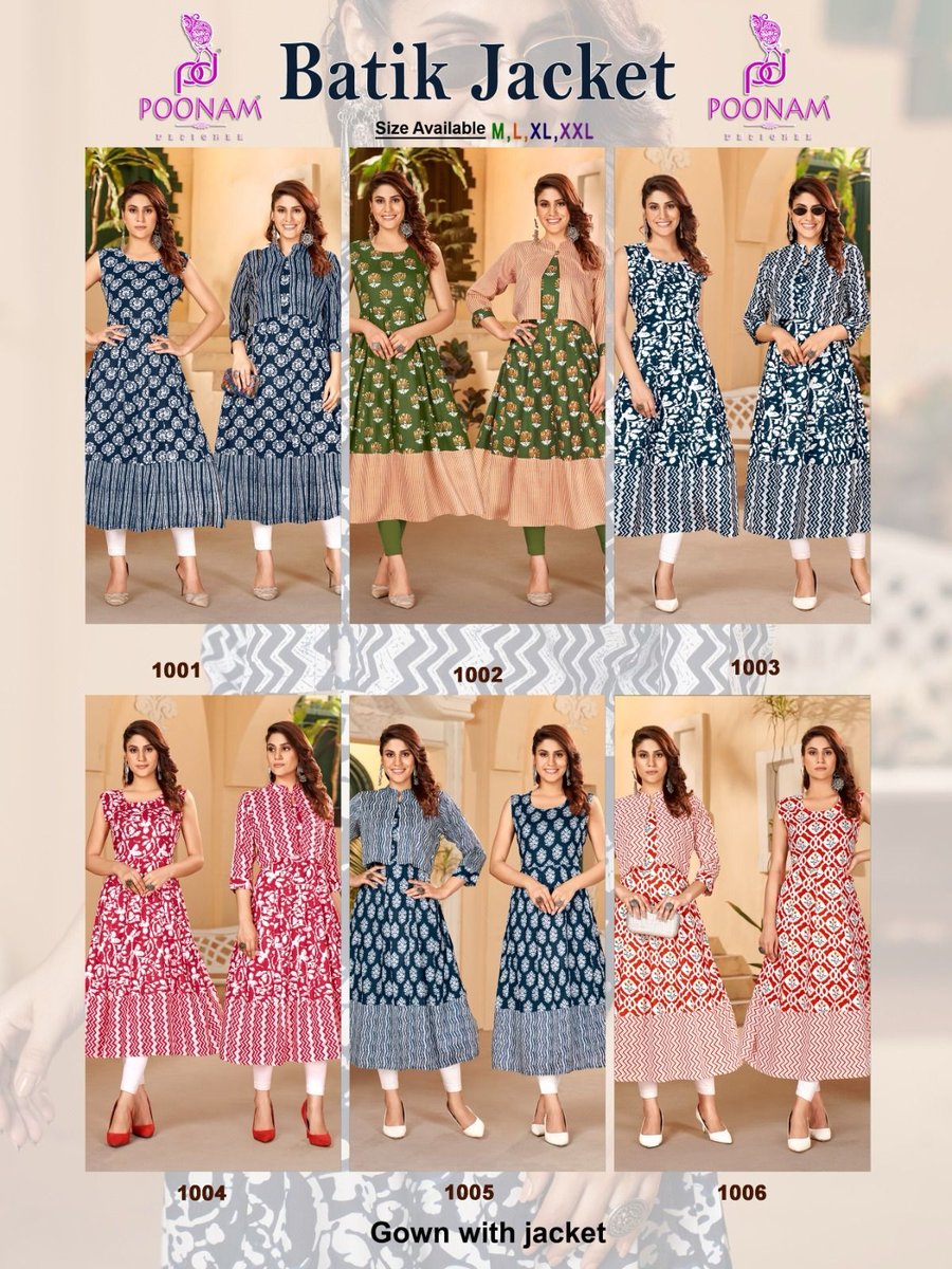 Poonam Designer Batik Jacket 1001-1006 Series 7