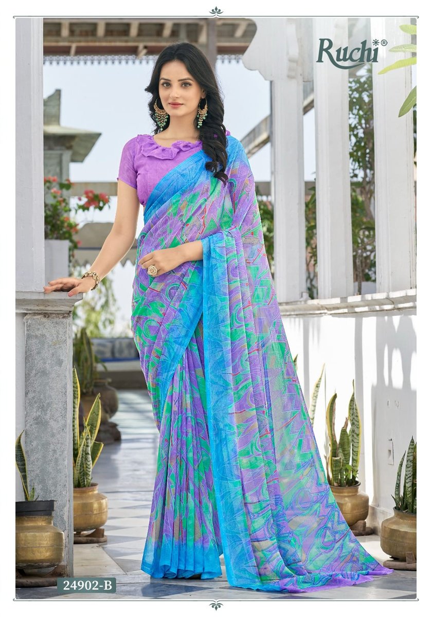 Ruchi Saree Star Chiffon 122nd Edition 24901 to 24906 Colors Series 4