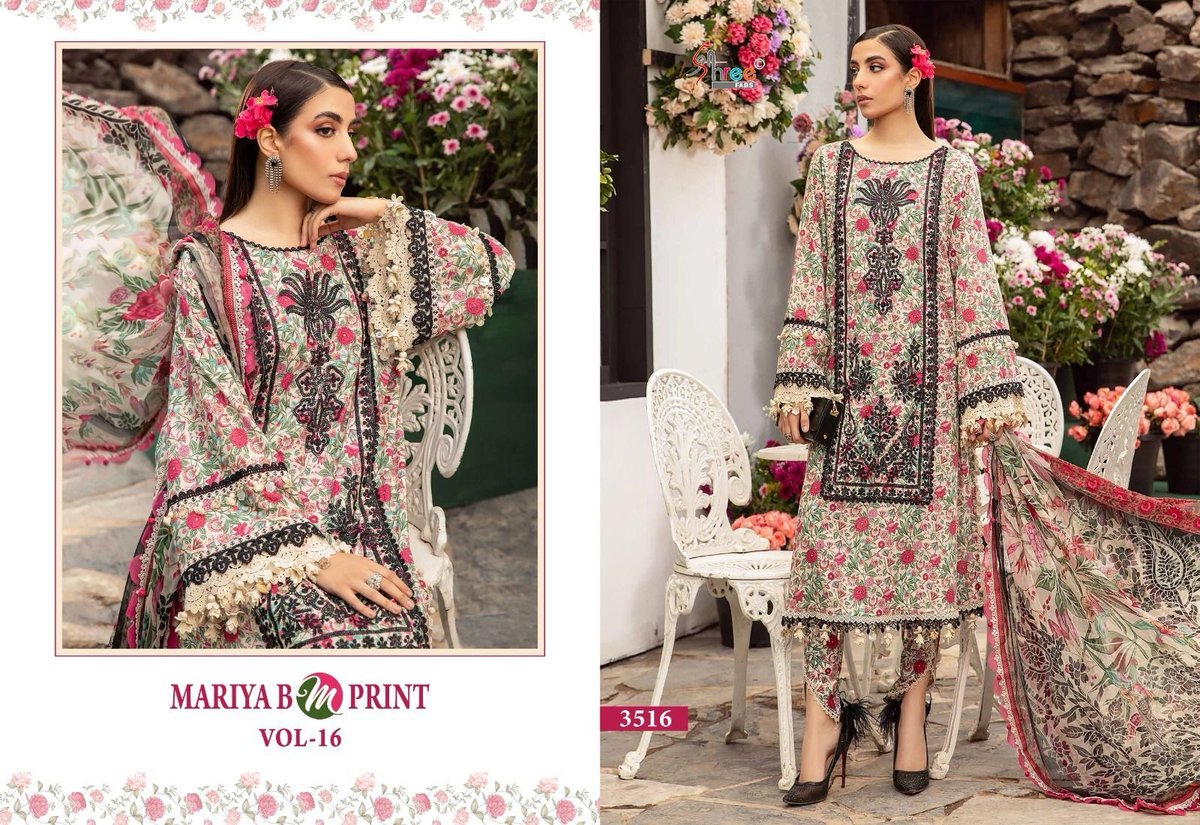 SHREE FAB MARIA B M PRINTS VOL-16 3512 TO 3519 5