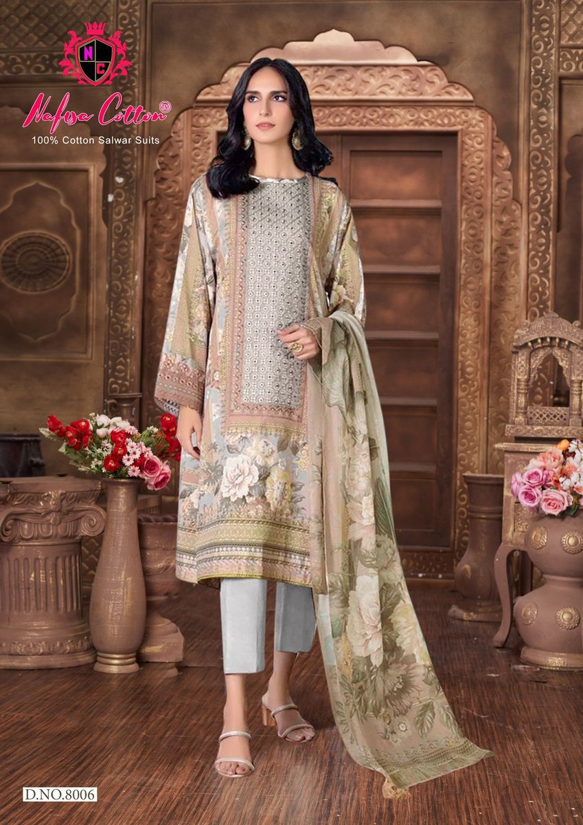 NAFISHA COTTON SAFINA KARACHI SUITS VOL-08 8001 TO 8006 6