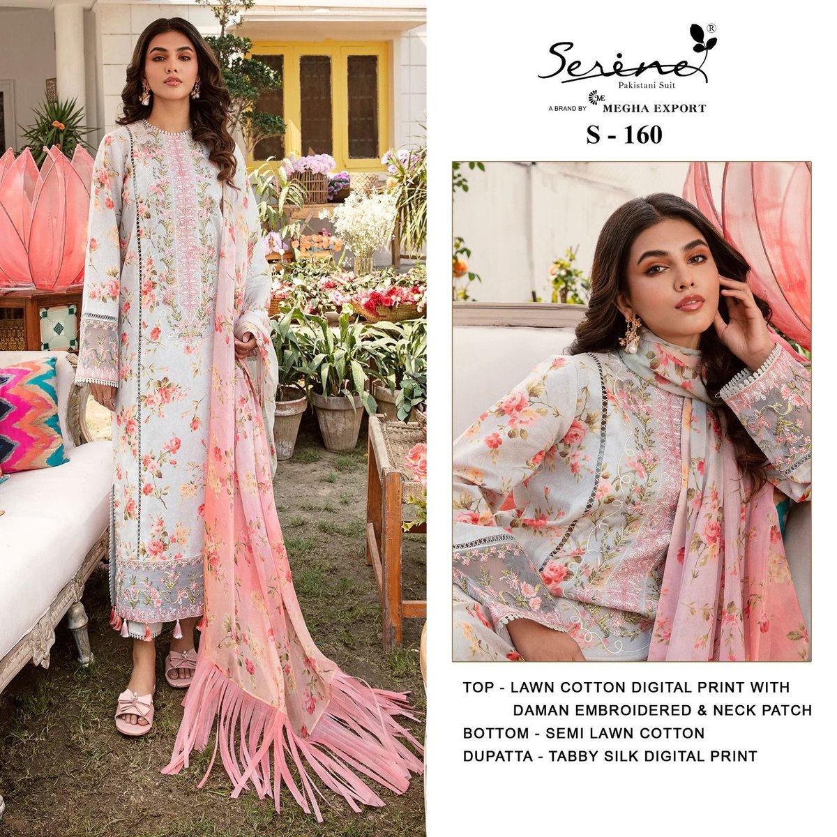 Serine Pakistani Suit S-160 Design 1